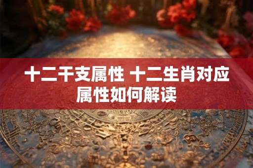 十二干支属性 十二生肖对应属性如何解读