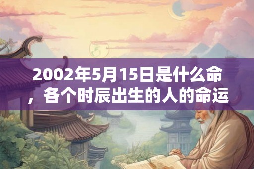 2002年5月15日是什么命，各个时辰出生的人的命运