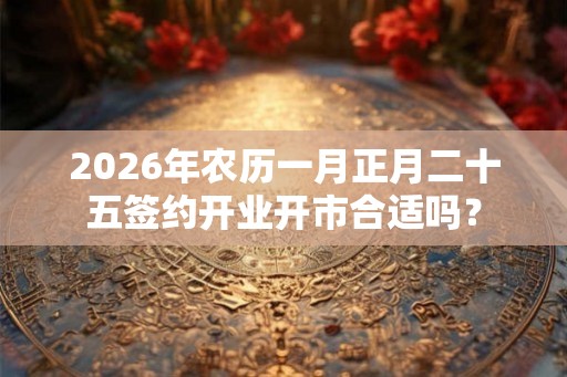 2026年农历一月正月二十五签约开业开市合适吗？