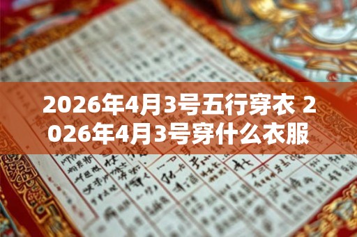 2026年4月3号五行穿衣 2026年4月3号穿什么衣服
