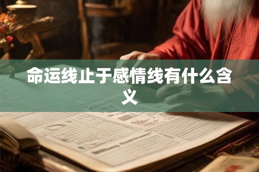 命运线止于感情线有什么含义