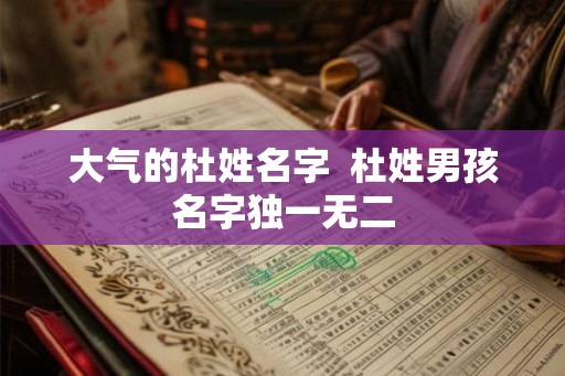 大气的杜姓名字  杜姓男孩名字独一无二