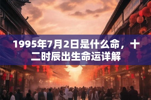 1995年7月2日是什么命，十二时辰出生命运详解