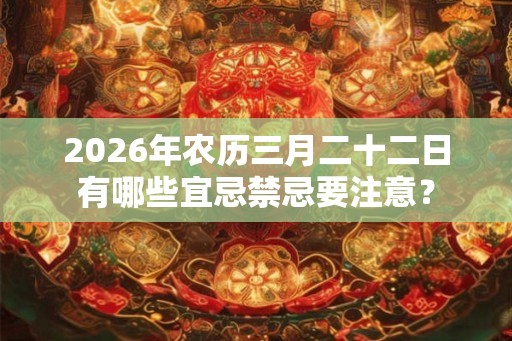 2026年农历三月二十二日有哪些宜忌禁忌要注意？