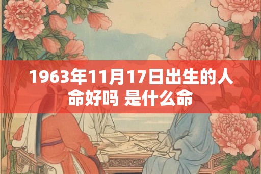 1963年11月17日出生的人命好吗 是什么命