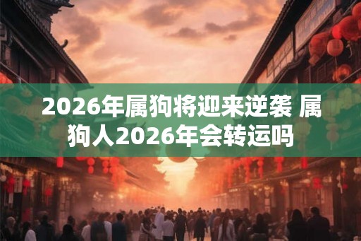 2026年属狗将迎来逆袭 属狗人2026年会转运吗
