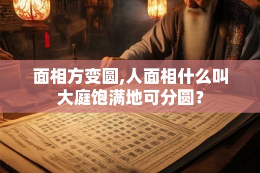 面相方变圆,人面相什么叫大庭饱满地可分圆？