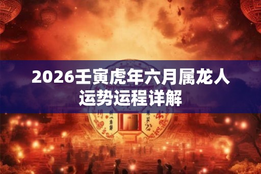 2026壬寅虎年六月属龙人运势运程详解