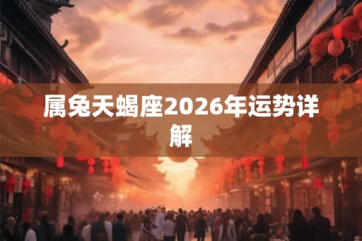 属兔天蝎座2026年运势详解