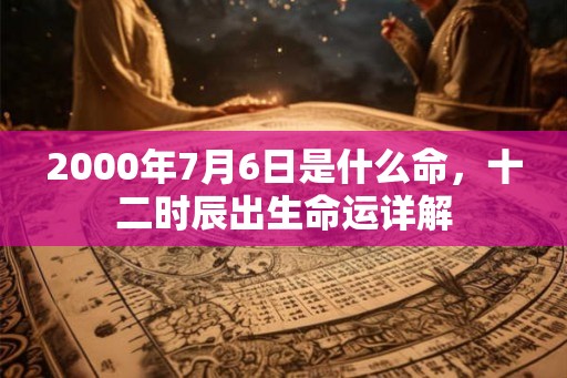 2000年7月6日是什么命，十二时辰出生命运详解