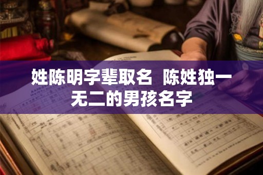 姓陈明字辈取名  陈姓独一无二的男孩名字