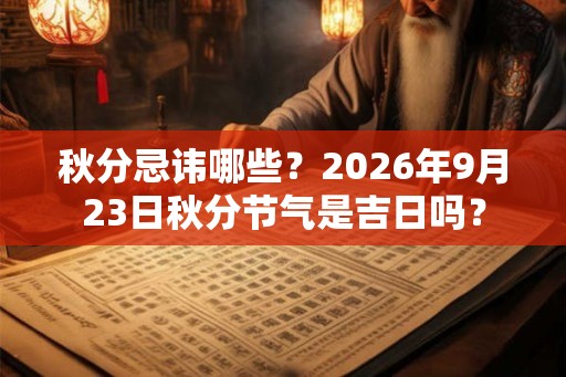 秋分忌讳哪些？2026年9月23日秋分节气是吉日吗？