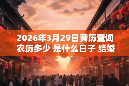 2026年3月29日黄历查询 农历多少 是什么日子 结婚吉时