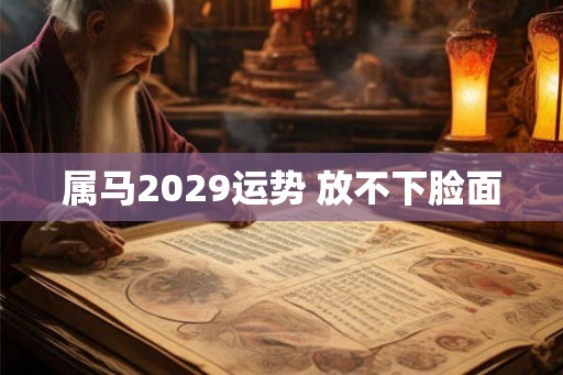属马2029运势 放不下脸面