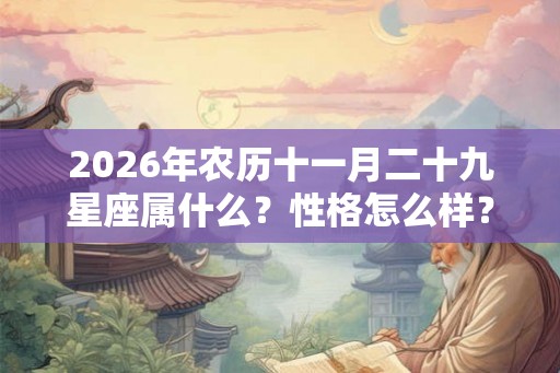 2026年农历十一月二十九星座属什么？性格怎么样？