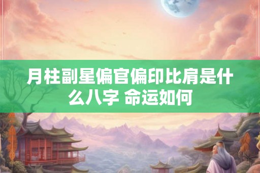 月柱副星偏官偏印比肩是什么八字 命运如何