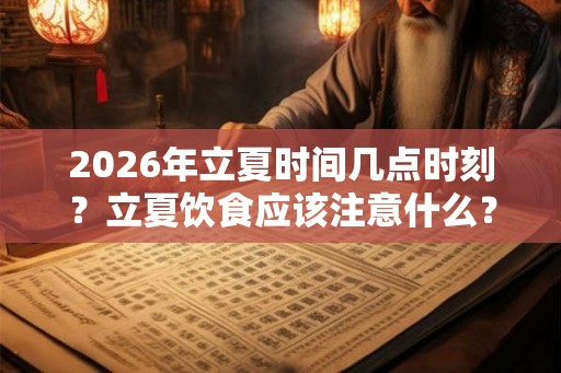 2026年立夏时间几点时刻？立夏饮食应该注意什么？