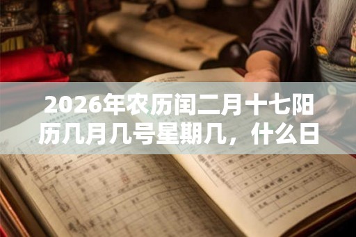 2026年农历闰二月十七阳历几月几号星期几，什么日子？