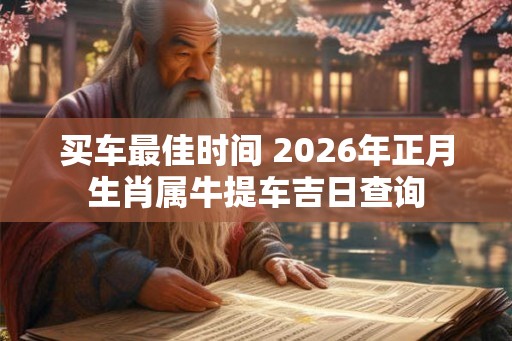 买车最佳时间 2026年正月生肖属牛提车吉日查询 买车最佳时间 2026年正月生肖属牛提车吉日查询