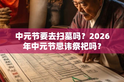 中元节要去扫墓吗？2026年中元节忌讳祭祀吗？