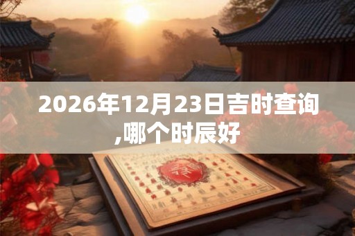 2026年12月23日吉时查询,哪个时辰好