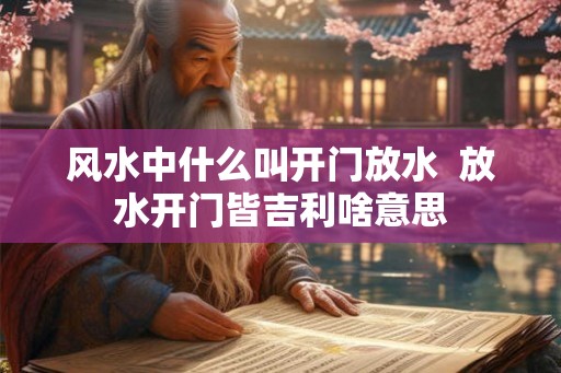 风水中什么叫开门放水  放水开门皆吉利啥意思