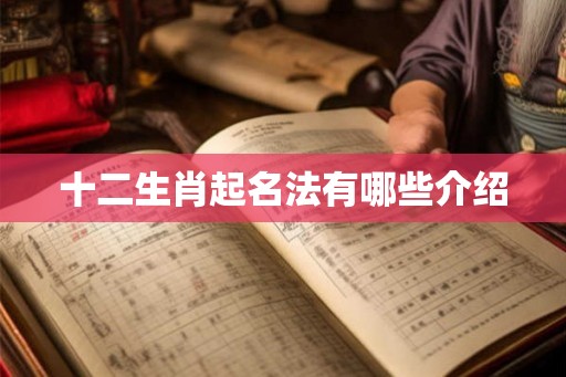 十二生肖起名法有哪些介绍