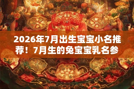 2026年7月出生宝宝小名推荐!7月生的兔宝宝乳名参考 2026年7月出生宝宝小名推荐!7月生的兔宝宝乳名参考