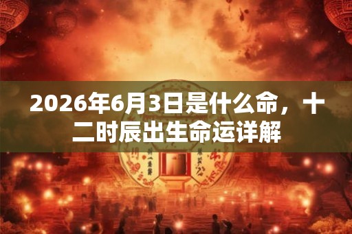 2026年6月3日是什么命，十二时辰出生命运详解