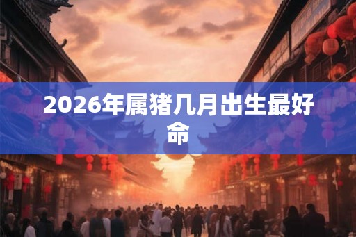 2026年属猪几月出生最好命