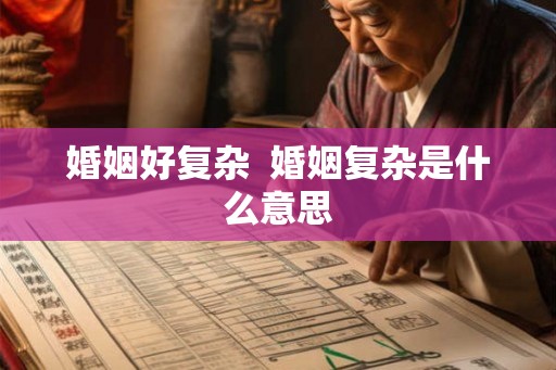 婚姻好复杂 婚姻复杂是什么意思 婚姻好复杂 婚姻复杂是什么意思