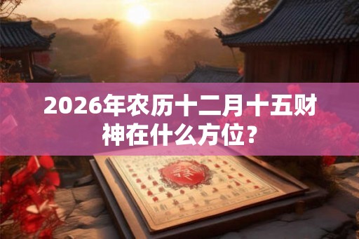 2026年农历十二月十五财神在什么方位？