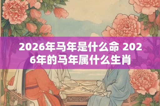 2026年马年是什么命 2026年的马年属什么生肖
