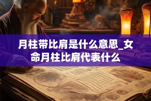 月柱带比肩是什么意思_女命月柱比肩代表什么