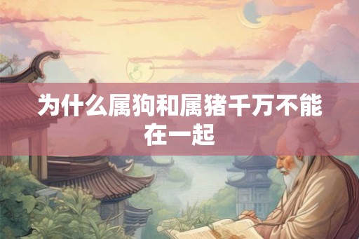 为什么属狗和属猪千万不能在一起