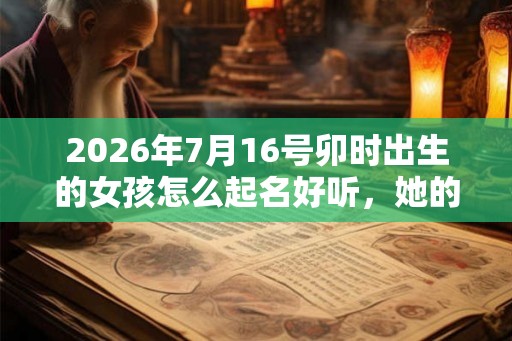 2026年7月16号卯时出生的女孩怎么起名好听，她的五行是什么？