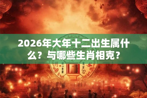 2026年大年十二出生属什么？与哪些生肖相克？