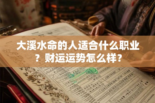 大溪水命的人适合什么职业？财运运势怎么样？