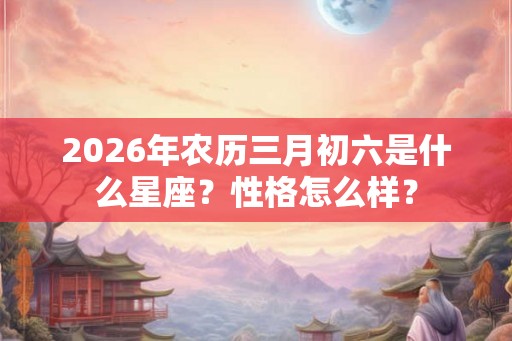 2026年农历三月初六是什么星座?性格怎么样? 2026年农历三月初六是什么星座?性格怎么样?