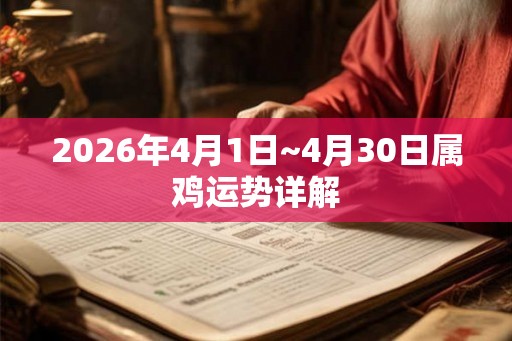 2026年4月1日~4月30日属鸡运势详解