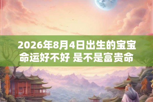 2026年8月4日出生的宝宝命运好不好 是不是富贵命 2026年8月4日出生的宝宝命运好不好 是不是富贵命