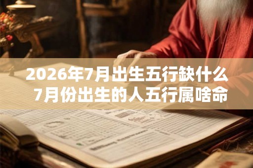 2026年7月出生五行缺什么  7月份出生的人五行属啥命