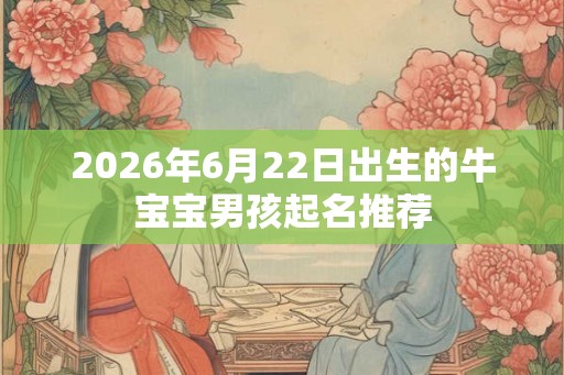 2026年6月22日出生的牛宝宝男孩起名推荐