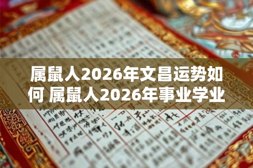 属鼠人2026年文昌运势如何 属鼠人2026年事业学业怎么样