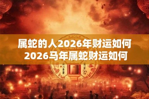 属蛇的人2026年财运如何 2026马年属蛇财运如何