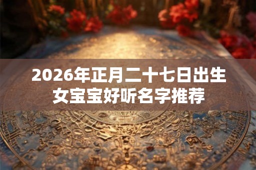 2026年正月二十七日出生女宝宝好听名字推荐