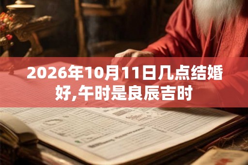 2026年10月11日几点结婚好,午时是良辰吉时