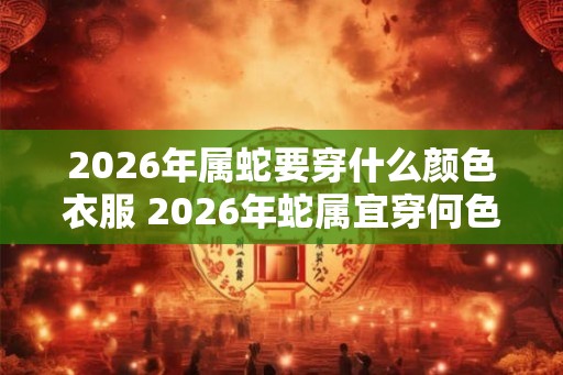 2026年属蛇要穿什么颜色衣服 2026年蛇属宜穿何色衣