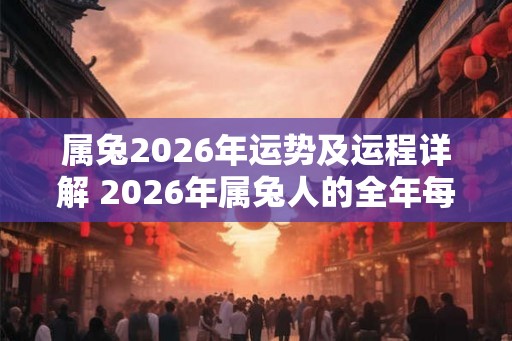 属兔2026年运势及运程详解 2026年属兔人的全年每月运势