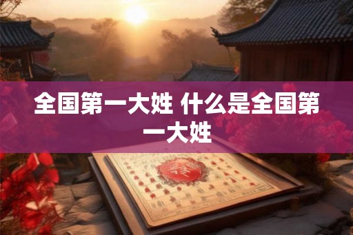 全国第一大姓 什么是全国第一大姓
